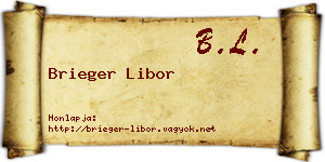 Brieger Libor névjegykártya